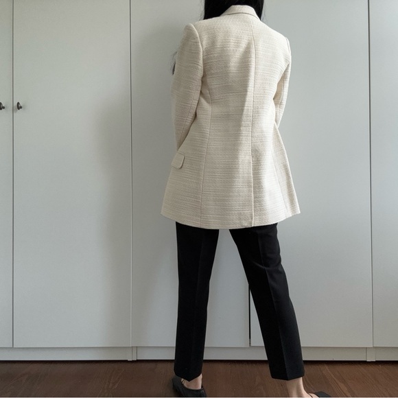 NWT Aritzia Babaton tweedy ivory cream blazer sz 2 - Picture 5 of 6